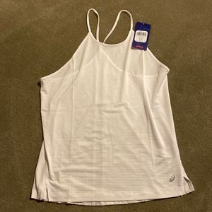 White strappy workout tank
